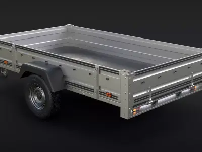 Utility Garden Car Trailer Low-poly 3D model