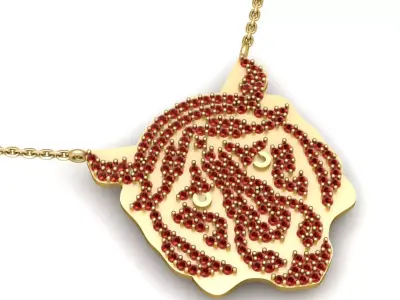 Golden Tiger Pendant 3D Printable Model 3D print model