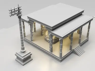 World Famous Thanjavur Big temple Inner 3d model india  3D model