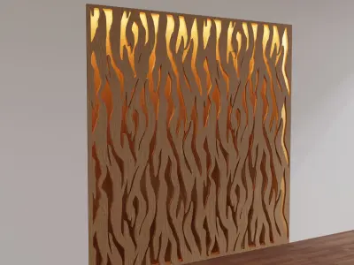 Decorative Wooden Wall Model 9 Low-poly 3D model