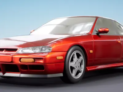 Nissan Silvia S14 kouki Stock 200SX Low-poly 3D model