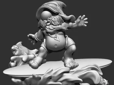 Surfing Gonk Gnarly Brad 3D print model