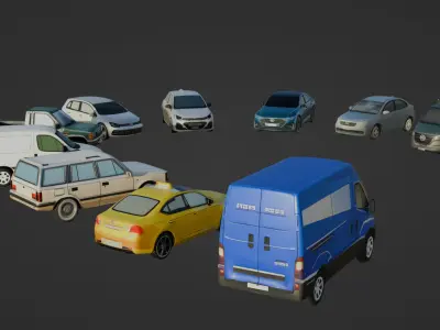 Low Poly Cars Low-poly 3D model