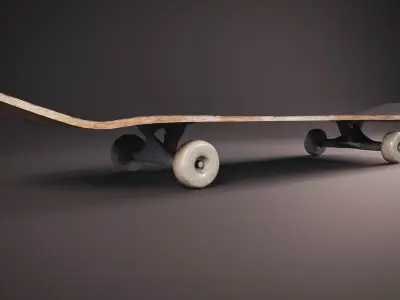 Skateboard Black Low-poly 3D model
