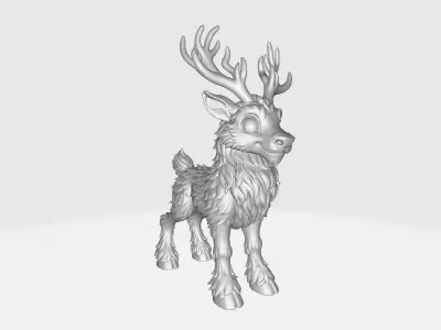 Christmas Fantasy Reindeer Whimsical Holiday Reindeer Figurine  3D print model