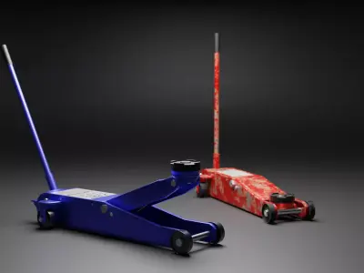 Hydraulic Floor Jack Low-poly 3D model