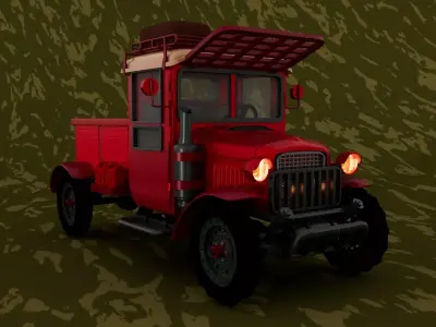 Vintage Pickup truck Low-poly 3D model