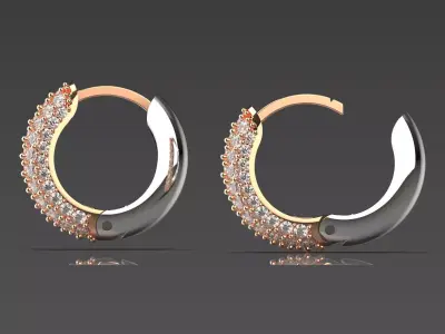 Woman luxury jewelry STL 3D gold earring model je0060 3D print model