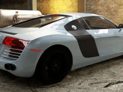 AUDI R8 Low-poly 3D model