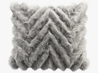 Fur pillows set 4 3D model