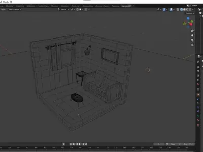 Scene LowPoly Free 3D model