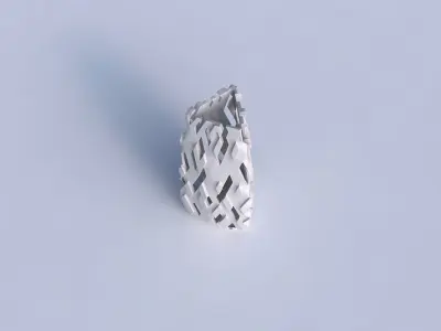 Vase triangle with cuts and bulges 3D print model
