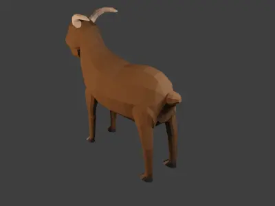 Goat 3D Model Low Poly Game Ready Blender Low-poly 3D model