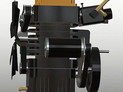 Toyan FS-S100A Four Stroke Model Engine - Mid Poly 3D Model Low-poly 3D model