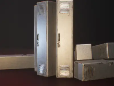 PBR Metal Locker - Texture Variation Low-poly 3D model