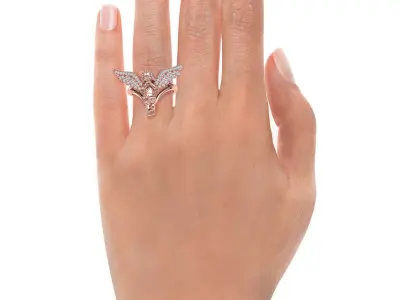 Praying Angel  Diamond Ring Own design 3dmodel 3D print model
