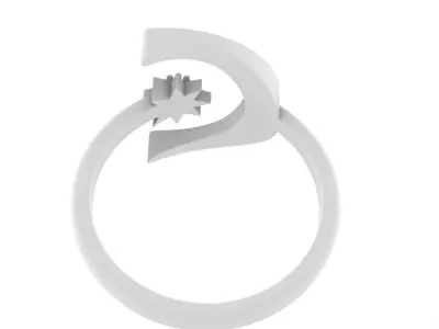 Ring Moon and Star  3D print model