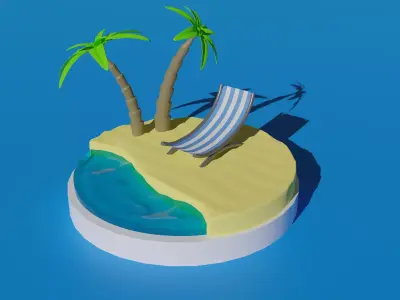 Isometric Beach Free 3D model