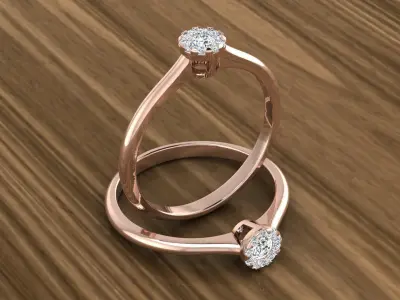 Diamond Jewelry Ring 3D print model 30