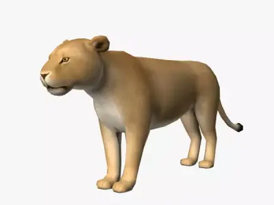 Lion Female Low-poly 3D model