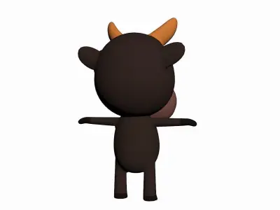 Cartoon Bull Character Low-poly 3D model