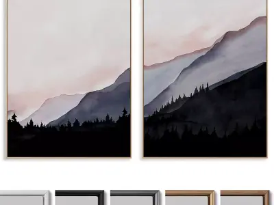 Abstract Painting Frame set 3D model 60
