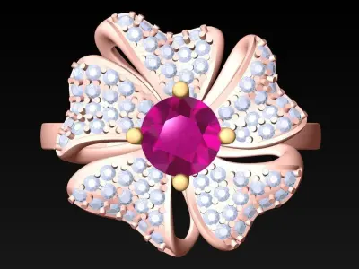 Flower Rings - Womens Ring - N119413 3D print model