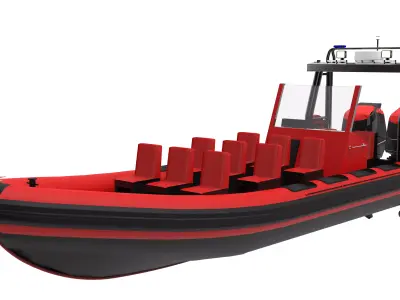 Red MOB Boat  Low-poly 3D model