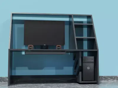 Computer Table Free 3D model