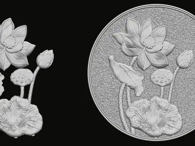 Lotus flower Pendant 3D print model