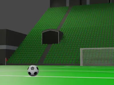 LOW POLY Football Stadium Free low-poly 3D model