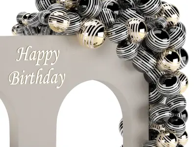 decorative birthday set 01 3D model