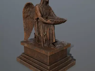 Angel  Statue Low-poly 3D model