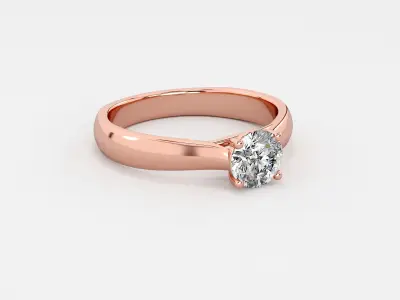 Round Diamond Engagement Ring 3D print model