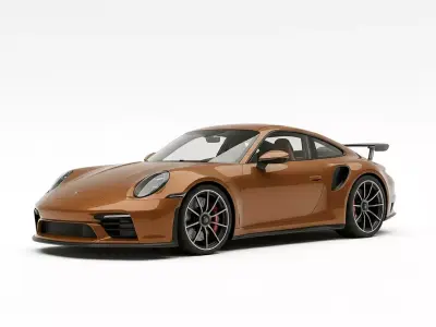 Porsche 911 Turbo S 992 Low-poly 3D model