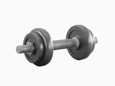 Metal Dumbbell 02 Low-poly 3D model