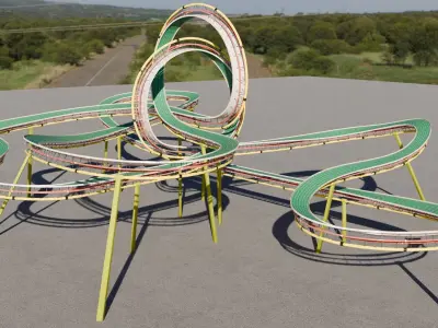 Acrobatic Stunt Track  Low-poly 3D model