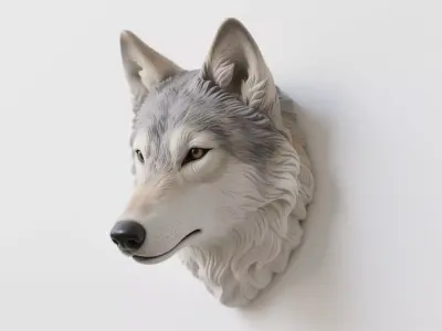 wolf sculpture 3D print model get