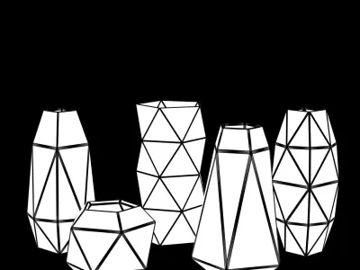 Geometric Patterns Vases 3D print model 3D model