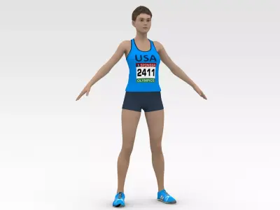 Athletic Runner 3D model buy