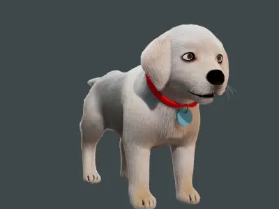 Cartoon Dog NoRig Low-poly 3D model