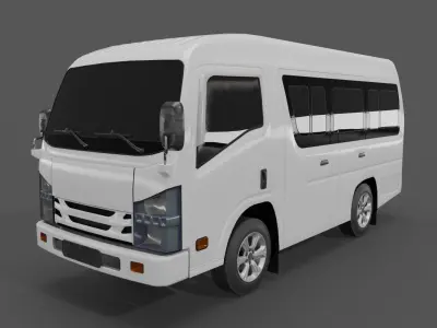8 types Truck ISUZU NMR 71 Low-poly 3D model