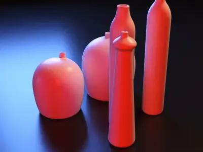 Modern geometric vase set 3D print model