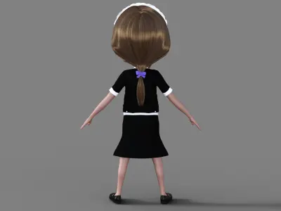 3D Cartoon Maid Girl 3D model