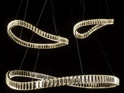 Dimmable Crystal Chandelier Low-poly 3D model