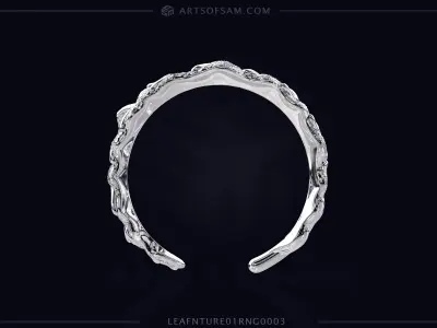Leaf plain nature Ring 01 3D print model