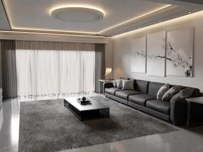 Ultramodern Living Room 3D Model 3D model