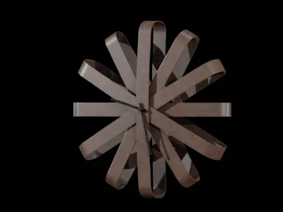 Umbra Ribbonwood Wall Clock wood walnut Low-poly 3D model
