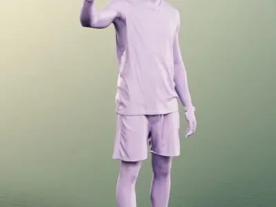 Scott 11998 - Standing Man Waving Summer Outfit Low-poly 3D model