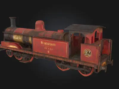 Rustic Engine  Vintage Locomotive Engine  3D model